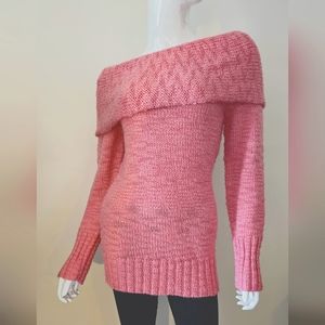 BEBE pink/rosey Knitted Short Sweater Dress. On or off shoulders. Vintage. 🩷
